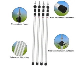 Barras telescópicas aluminio ajustables funda