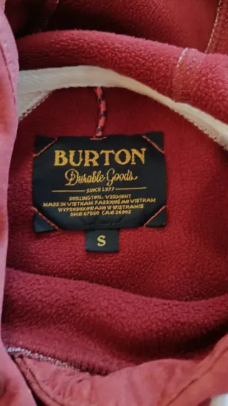 Sudadera Burton Talla S Roja y Rosa