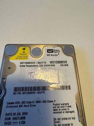 Hard disk IDE 120GB Western Digital WD