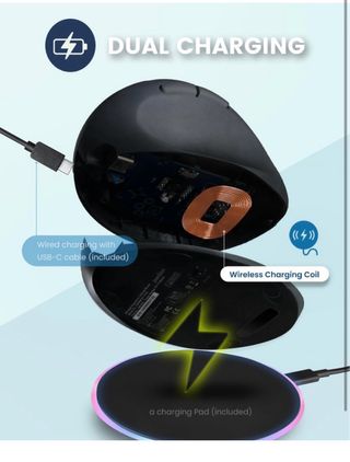 Mouse Vertical Bluetooth USB RGB