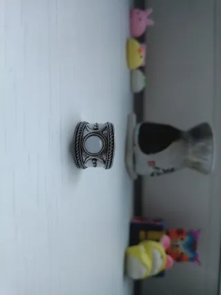 Anillo plata con piedra blanca/rosa