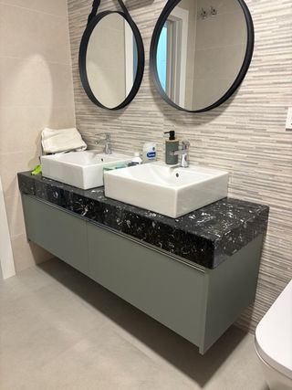 Encimera de mármol negro para baño