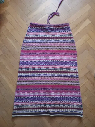 Falda midi lana estampada