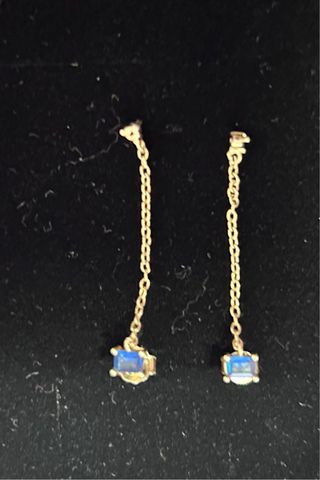 Pendientes Plata 925 Baño Oro Azul