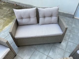 Conjunto de jardín Jisk ratán y madera