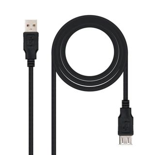 Cable USB 3.0 Tipo A Macho-Hembra 1,8M - USB carga y datos, Negro, A+