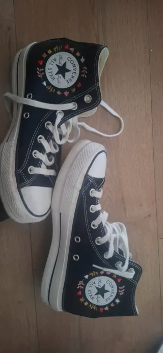Converse plataforma talla 39 bordadas
