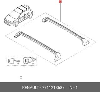 Barras de techo aluminio + Portaesquís Megane II