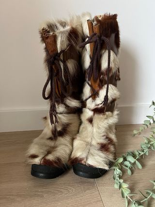Botas de nieve vintage de pelo