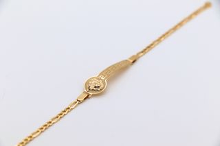 ESCLAVA DE NIÑO MEDUSA Y GRECA. Oro 18k.