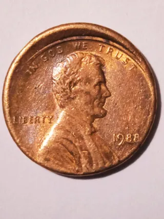 MONEDA 1 CENTAVO LINCOLN.1988.ERROR DESCENTRADA.