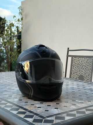 Casco Scorpion Exo 491 West Negro + guantes Hels