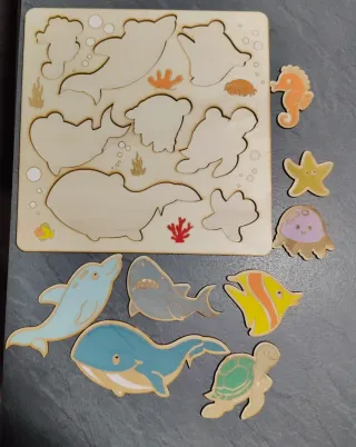Puzzle in legno tema marino