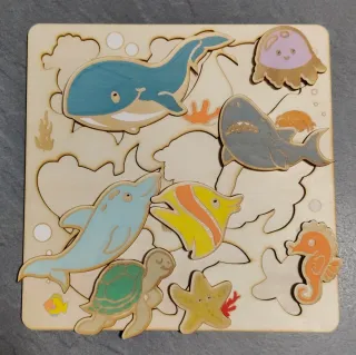 Puzzle in legno tema marino