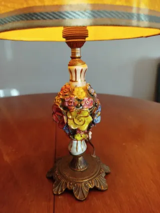 Lámpara de mesa vintage bronce