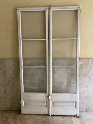 Puertas balconeras de madera 238cm x132cm total