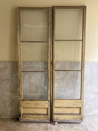 Puertas balconeras de madera 238cm x132cm total