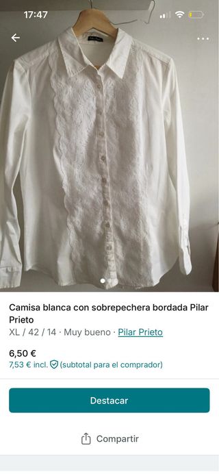 Blusa Blanca Pilar Prieto Bordada
