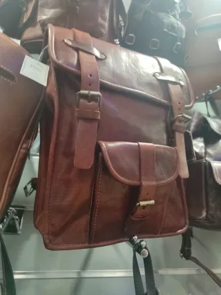 Mochila Cuero Artesanía Marroquí Grande