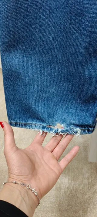 Jeans blu a vita alta Taglia 23