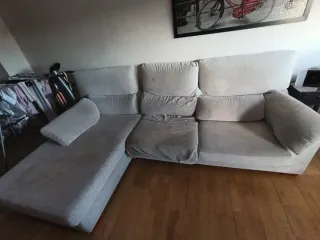 Sofá modular beige de tela