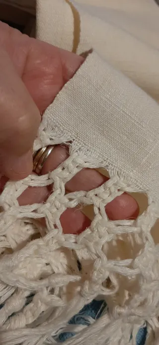 Asciugamano vintage tessuto col telaio