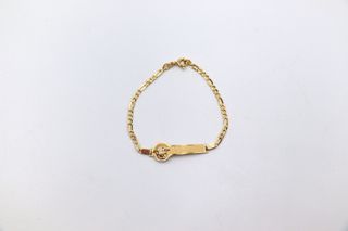 ESCLAVA DE NIÑO MEDUSA Y GRECA. Oro 18k.