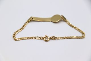 ESCLAVA DE NIÑO MEDUSA Y GRECA. Oro 18k.