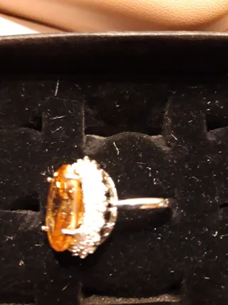 Anillo piedra aguamarina plateado