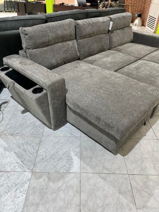 Sofá Cama Chaise Longue Gris