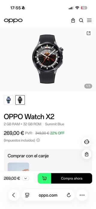 OPPO Watch X2 Negro