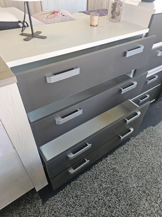 Cajonera 4 cajones guías metálicas blanco grafito