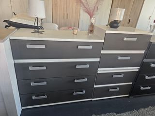 Cajonera 4 cajones guías metálicas blanco grafito