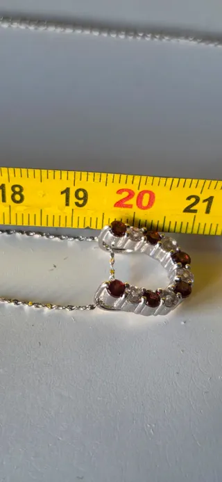 Collar Plata Herradura Granates y Circonitas