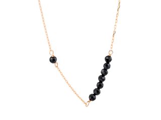 collar oro 18k con piedra con cuarzo 22cm