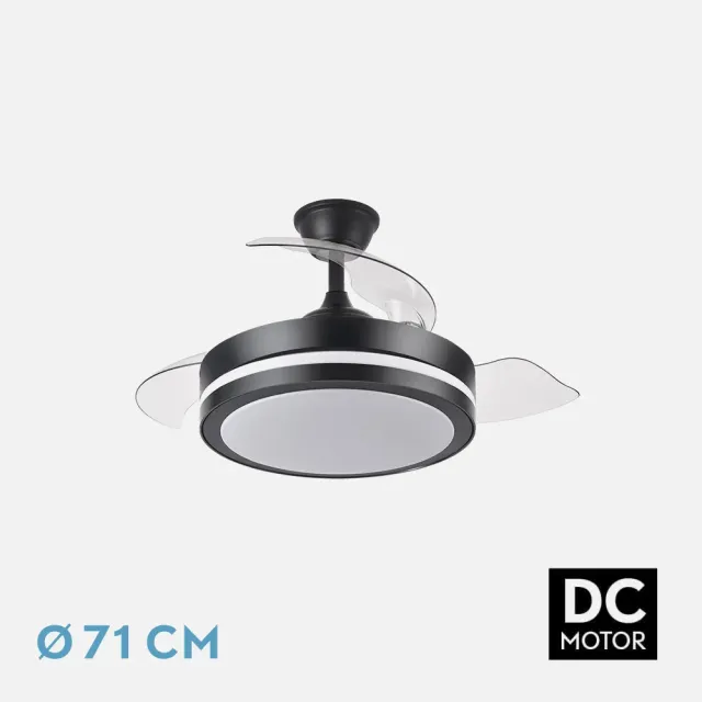Ventilador Techo Retráctil Esparta Negro