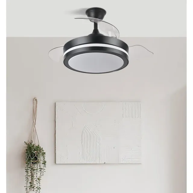 Ventilador Techo Retráctil Esparta Negro