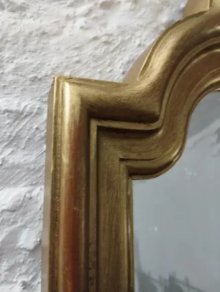 Espejo antiguo dorado biselado