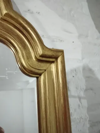Espejo antiguo dorado biselado