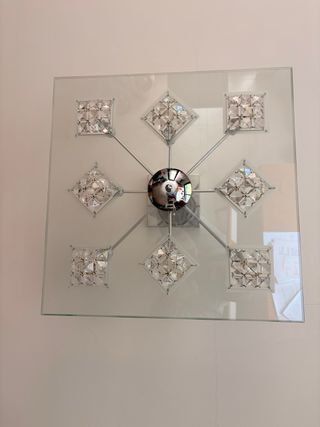 Lámpara de techo cristal y metal