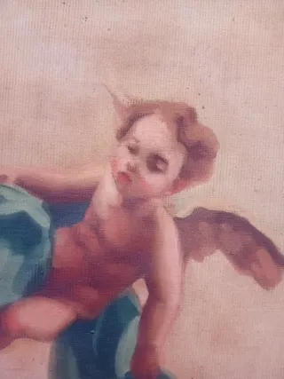 Cuadro antiguo con cupidos
