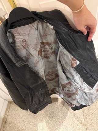 Chaqueta de cuero negra vintage