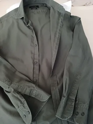 Camisa Massimo Dutti Verde Oscuro Hombre