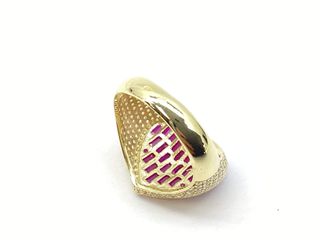 anillo oro 18k con piedra con circonita