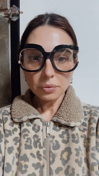 Montura gafas negra y dorada