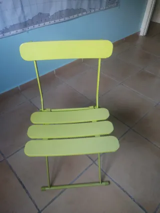 Silla plegable metal verde jardín