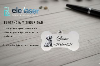 Placa grabada láser para mascotas