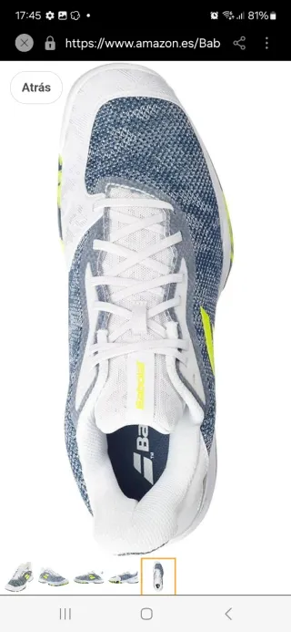 Zapatillas Padel Babolat Grises y Amarillas