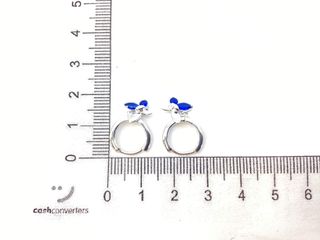 argollas plata 925mm con piedra con circonita