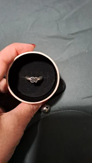 Anillo Tous Oso Negro y Plata